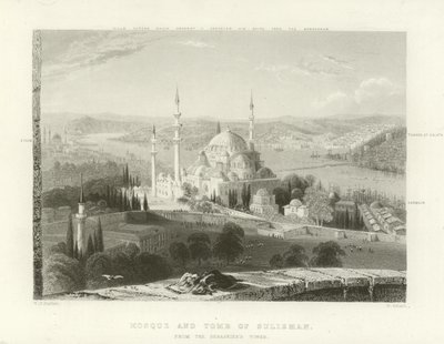 Mosquée et tombeau de Soliman, Constantinople - William Henry Bartlett
