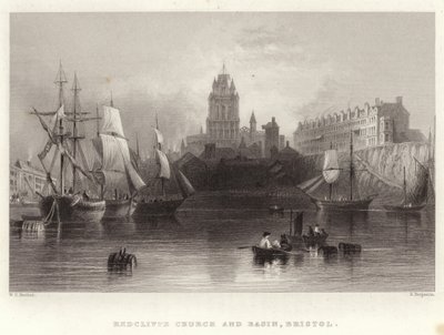 Église et Bassin de Redcliffe, Bristol - William Henry Bartlett
