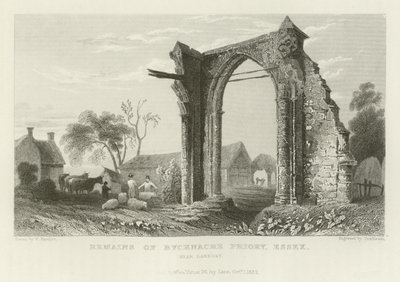 Vestiges du prieuré de Bycknacre, Essex, près de Danbury - William Henry Bartlett