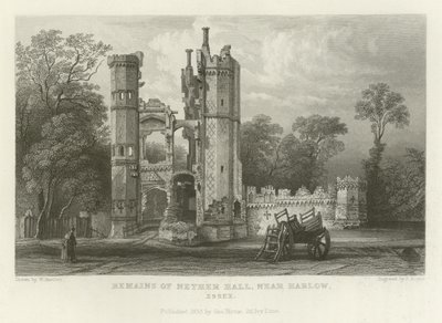 Vestiges de Nether Hall, près de Harlow, Essex - William Henry Bartlett