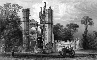 Vestiges de Nether Hall, près de Harlow, Essex, gravé par John Rogers, c.1832 - William Henry Bartlett