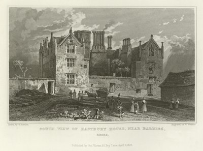 Vue sud de Eastbury House, près de Barking, Essex - William Henry Bartlett
