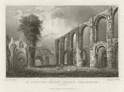 Église du prieuré de St Botolph, Colchester, Essex - William Henry Bartlett