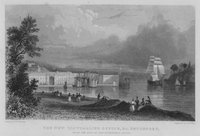 Le Nouveau Bureau de Ravitaillement, etc., Devonport, depuis l