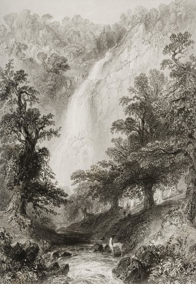 La cascade, Powerscourt, comté de Wicklow, Irlande, de 