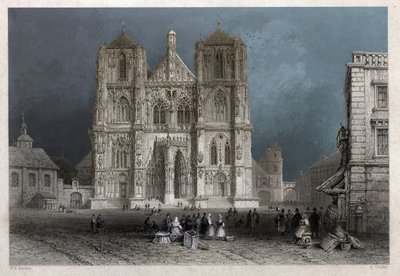 La cathédrale ou dôme de Saint-Pierre à Ratisbonne. vers 1830 (gravure) - William Henry Bartlett