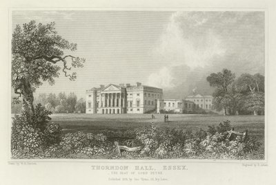 Thorndon Hall, Essex, le siège de Lord Petre - William Henry Bartlett