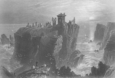 Vue du château de Dunottar, près de Stonehaven - William Henry Bartlett