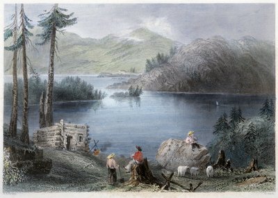 Vue du lac et de la rive - dans "Canadian Scenery Illustrated" par Bartlett W. H. - William Henry Bartlett