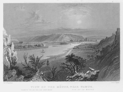 Vue sur la Meuse, près de Namur (gravure) - William Henry Bartlett
