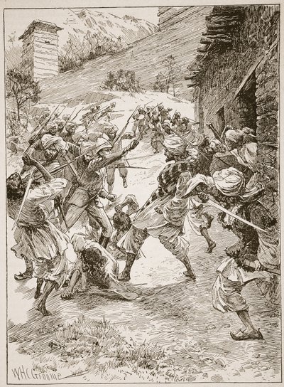 Lieutenant Harley, à la tête de quarante Sikhs et soixante Cachemiris, a pris d
