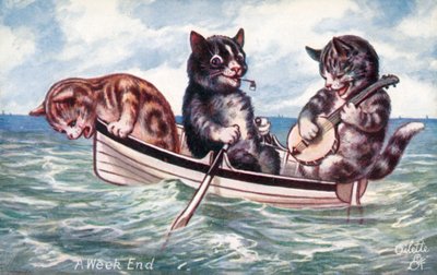 Carte postale humoristique de chat - William Henry Ellam