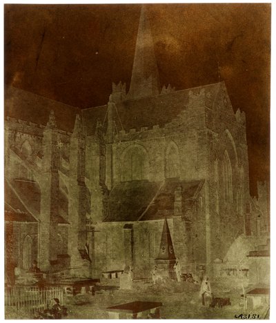 Quatre hommes au cimetière de la cathédrale Saint-Patrick, Dublin (négatif papier-caméra) - William Henry Fox Talbot