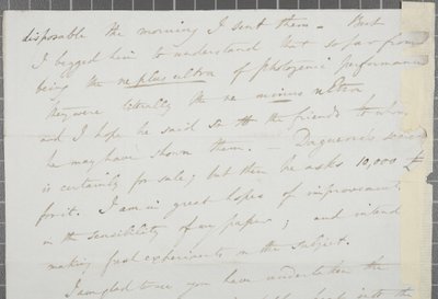 Lettre signée de William Henry Fox Talbot à James David Forbes, 1839 - William Henry Fox Talbot