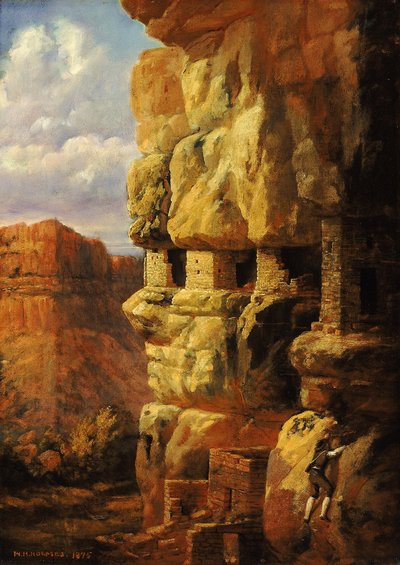Maisons à falaises sur le Rio Mancos, Colorado - William Henry Holmes