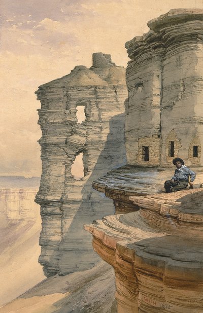 Maisons à falaises sur le Rio Mancos, Colorado - William Henry Holmes