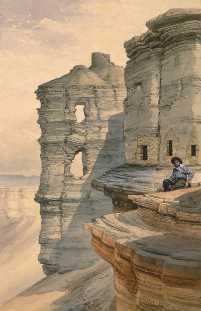 Maisons sur falaise sur le Rio Mancos, Colorado - William Henry Holmes