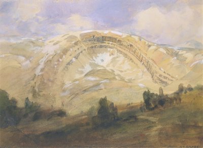 Strates pliées, une grande arche géologique, Colorado, 1874 - William Henry Holmes