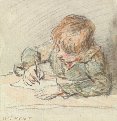Un garçon écrivant - William Henry Hunt