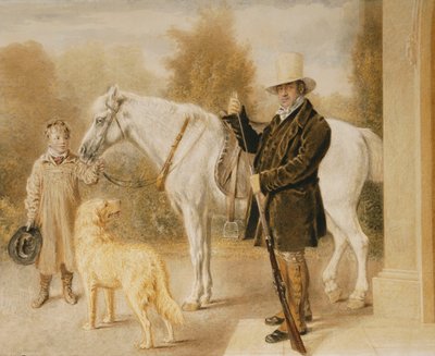 Un sportif avec un garçon, un poney et un chien, 1827 - William Henry Hunt