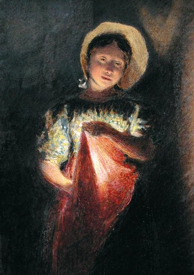 Fille à la lumière des bougies - William Henry Hunt