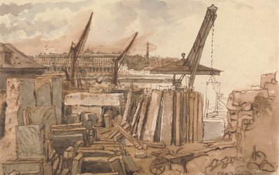 La construction du pont de Waterloo - William Henry Hunt