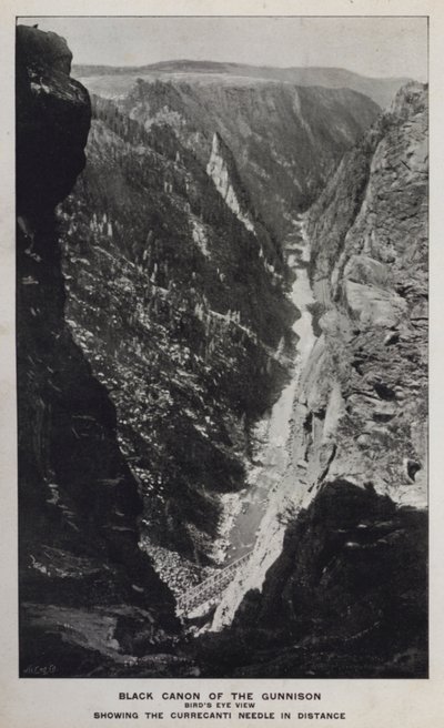 Canyons du Colorado : Black Canon du Gunnison, vue aérienne, montrant l