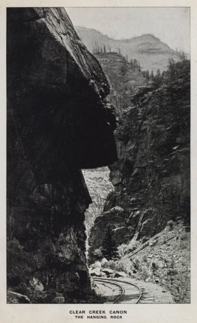 Canyons du Colorado : Clear Creek Canon, Le Rocher Suspendu - William Henry Jackson