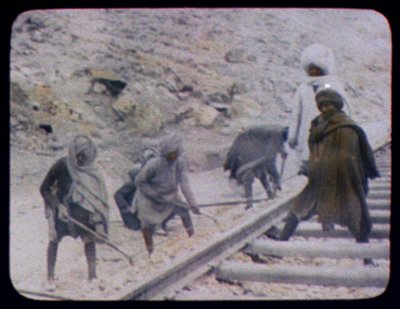 Travailleurs indiens construisant des lignes de chemin de fer, 1880 - William Henry Jackson