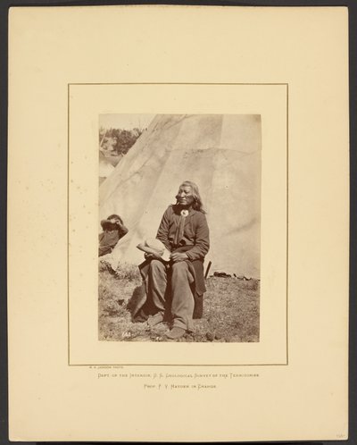[Washakie ou Shoots the Buffalo Running, Shoshone, Wind River Mountains, Wyoming] - William Henry Jackson