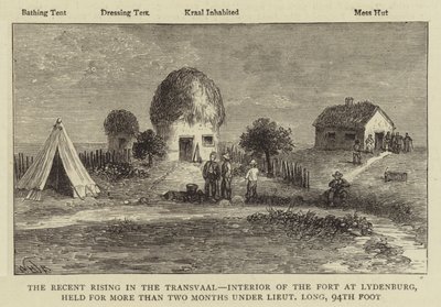 Le soulèvement récent au Transvaal, intérieur du fort de Lydenburg, tenu pendant plus de deux mois sous le lieutenant Long, 94e pied - William Henry James Boot