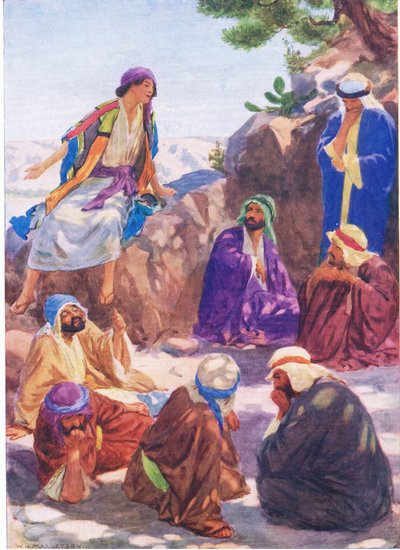 Joseph racontant son rêve, de The Bible Picture Book publié par Thomas Nelson, vers 1950 - William Henry Margetson