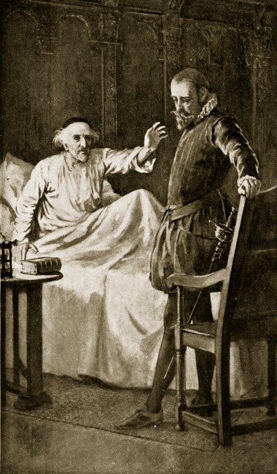 Knox sur son lit de mort, novembre 1572, illustration de 
