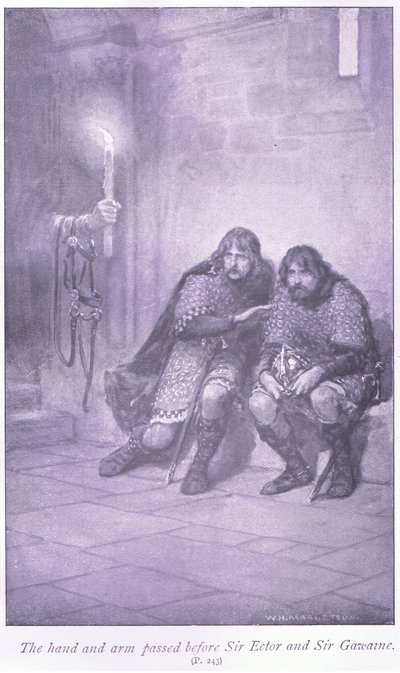 La main et le bras passés devant Sir Ectar et Sir Gawaine - William Henry Margetson