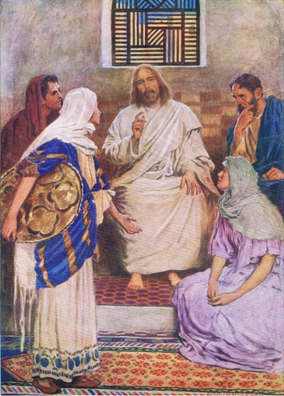 Les deux sœurs, de The Bible Picture Book publié par Thomas Nelson, c.1950 - William Henry Margetson