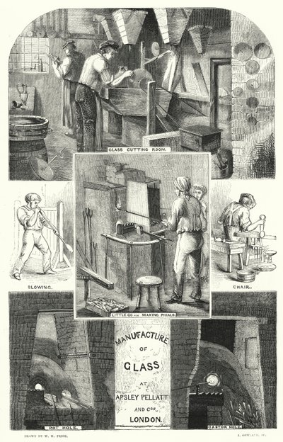Fabrication de verre chez Apsley Pellatt et Cie, Londres - William Henry Pike