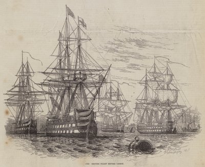 La flotte britannique devant Lisbonne - William Henry Pike