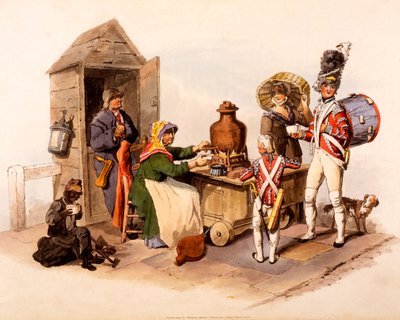 Un vendeur de Sallop servant des boissons chaudes, de 