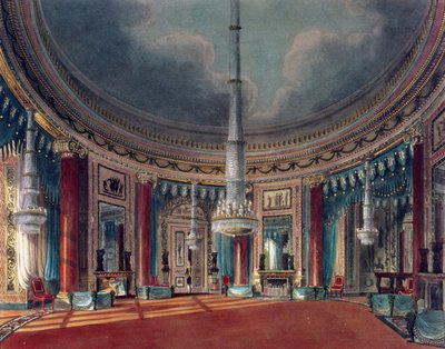 Carlton House, la salle circulaire, de Pynes Royal Residences, publié en 1818 - William Henry Pyne