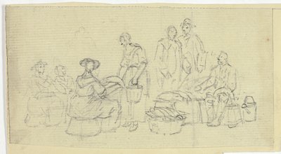 Scène de marché aux poissons - William Henry Pyne