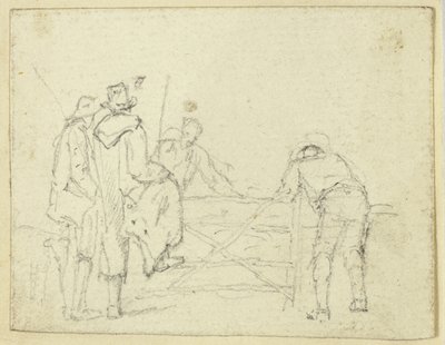 Cinq figures à la porte - William Henry Pyne
