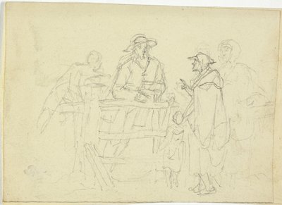 Quatre Figures à une Clôture - William Henry Pyne