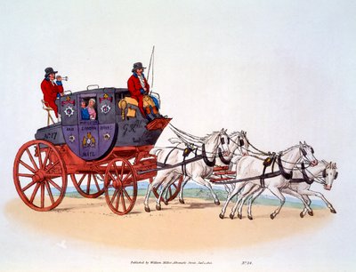 Diligence, Le Worcester et le Royal Mail de Londres, 1808 - William Henry Pyne