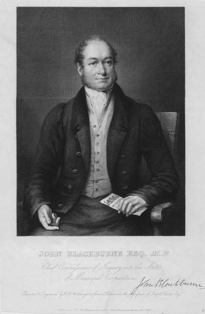John Blackburne, homme politique anglais, député de Huddersfield et commissaire en chef de l