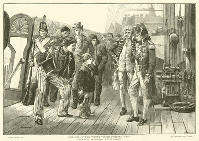Un volontaire vaut trois hommes pressés (gravure) - William Heysham (after) Overend