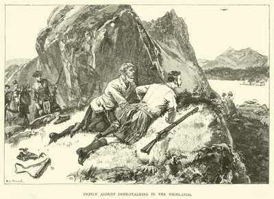 Prince Albert chassant le cerf dans les Highlands - William Heysham (after) Overend