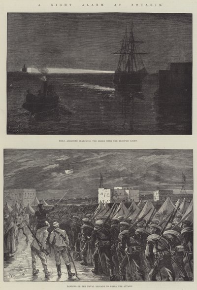 Une alarme nocturne à Souakim - William Heysham Overend