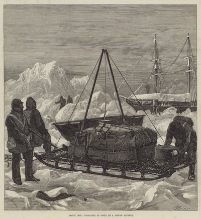 Vie arctique, préparation pour un voyage en traîneau - William Heysham Overend