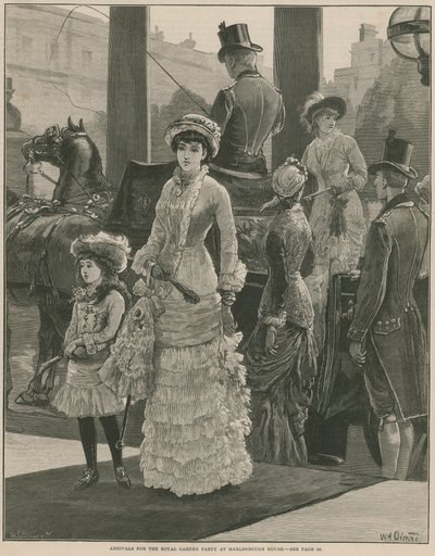 Arrivées pour la fête au jardin royal à Marlborough House - William Heysham Overend