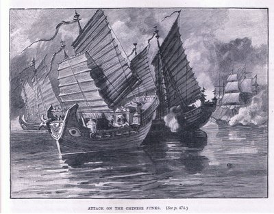 Attaque des jonques chinoises en 1841 - William Heysham Overend